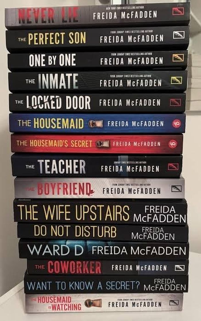  Một phần trong số các tiểu thuyết bán chạy của nữ tác giả Mỹ Freida McFadden. Ảnh: Supperbooks.