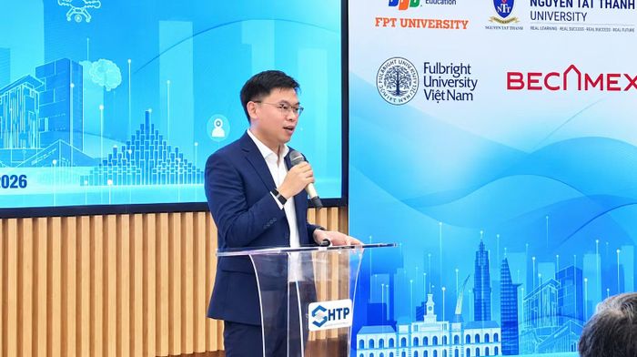 Phó Chủ tịch Ủy ban nhân dân Thành phố Hồ Chí Minh Trương Minh Huy Vũ phát biểu tại sự kiện. (Ảnh: CAO TÂN)
