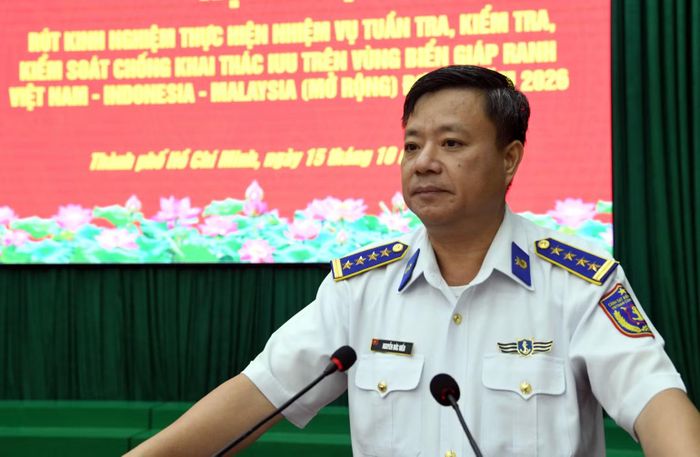Đại tá Nguyễn Đức Hiếu, Phó Tư lệnh pháp luật Bộ Tư lệnh Vùng Cảnh sát biển 3. (Ảnh: Cảnh sát biển cung cấp)
