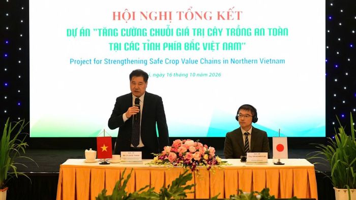 Giám đốc Trung tâm Khuyến nông quốc gia Lê Quốc Thanh phát biểu tại hội nghị. (Ảnh: BẢO TOÀN)