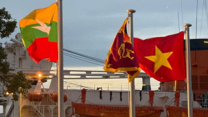 Quốc kỳ Việt Nam tung bay tại đại hội. (Ảnh: HOÀI THU)