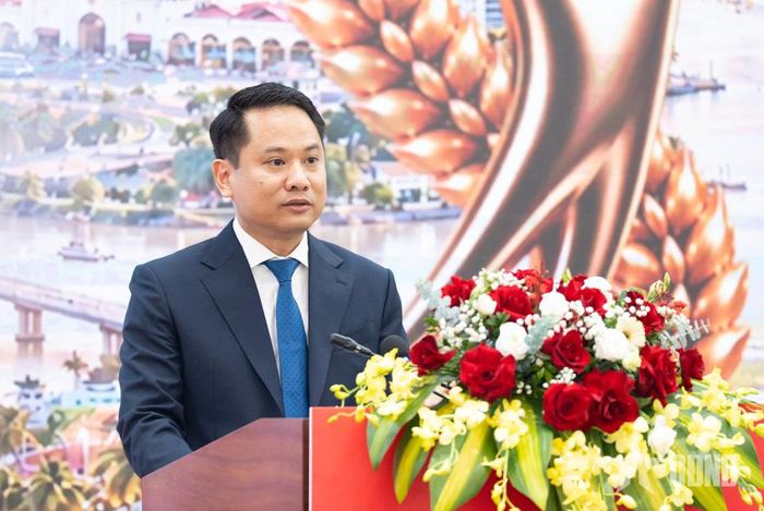  Ông Trương Thành Trung, Tổng biên tập Báo Đại đoàn kết phát biểu.