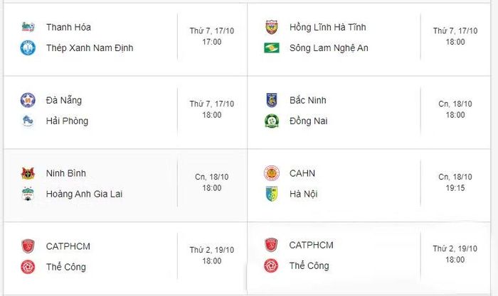 Lịch thi đấu cụ thể của vòng 4 V-League sẽ diễn ra vào cuối tuần này.