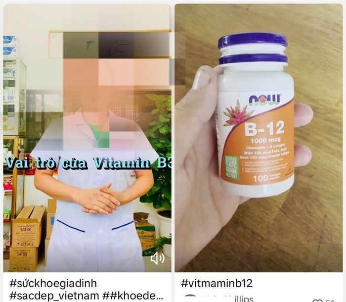 Quảng cáo vitamin B12 trên Tiktok. Ảnh: Chụp màn hình