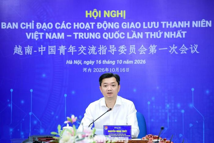 Anh Nguyễn Minh Triết - Bí thư thường trực T.Ư Đoàn phát biểu tại hội nghị. Ảnh: Xuân Tùng