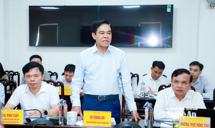 Chủ tịch UBND tỉnh Võ Trọng Hải phát biểu kết luận. Ảnh: Thành Duy