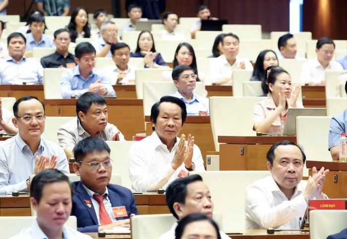 Các đại biểu dự hội nghị tại điểm cầu Trung tâm - Phòng họp Diên Hồng, Nhà Quốc hội (Hà Nội). (Ảnh: Thống Nhất/TTXVN)