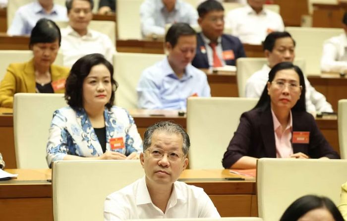 Các đại biểu dự hội nghị tại điểm cầu Trung tâm - Phòng họp Diên Hồng, Nhà Quốc hội (Hà Nội). (Ảnh: Thống Nhất/TTXVN)