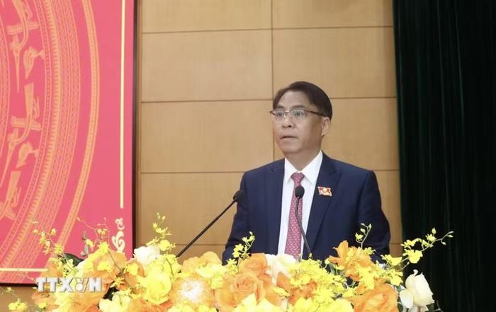 Bí thư Tỉnh ủy Cao Bằng Phan Thăng An. (Ảnh: Chu Hiệu/TTXVN)