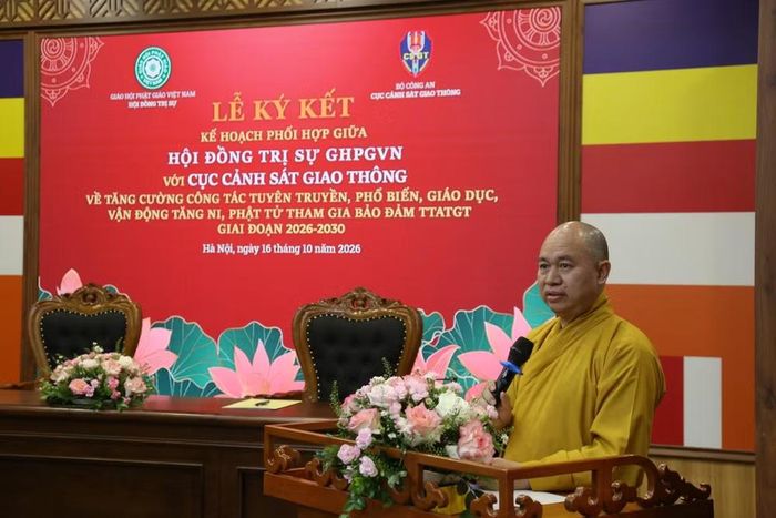Hòa thượng Thích Đức Thiện, Phó Chủ tịch kiêm Tổng Thư ký Hội đồng Trị sự Giáo hội Phật giáo Việt Nam. (Ảnh: PV/Vietnam+)