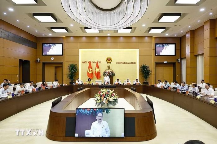 Ủy viên Bộ Chính trị, Bí thư Đảng ủy Quốc hội, Chủ tịch Quốc hội Trần Thanh Mẫn phát biểu. (Ảnh: Doãn Tấn/TTXVN)