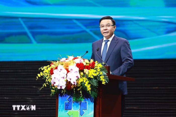 Bộ trưởng Bộ Công Thương Lê Mạnh Hùng phát biểu. (Ảnh: Dương Giang/TTXVN)