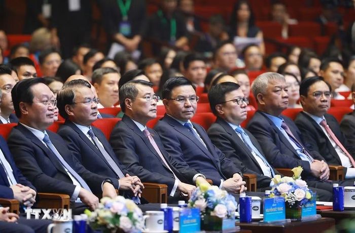 Thủ tướng Lê Minh Hưng dự Lễ công bố sản phẩm đạt Thương hiệu quốc gia Việt Nam lần thứ 10 - năm 2026. (Ảnh: Dương Giang/TTXVN)