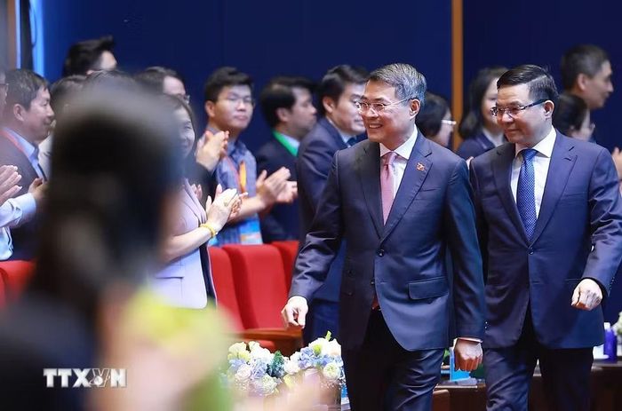 Thủ tướng Lê Minh Hưng dự Lễ công bố sản phẩm đạt Thương hiệu quốc gia Việt Nam lần thứ 10 - năm 2026. (Ảnh: Dương Giang/TTXVN)