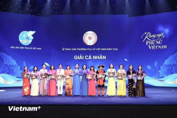 Lễ trao Giải thưởng Phụ nữ Việt Nam năm 2026 do Trung ương Hội Liên hiệp Phụ nữ Việt Nam tổ chức tối nay 16/10. (Ảnh: Hoài Nam/Vietnam+)