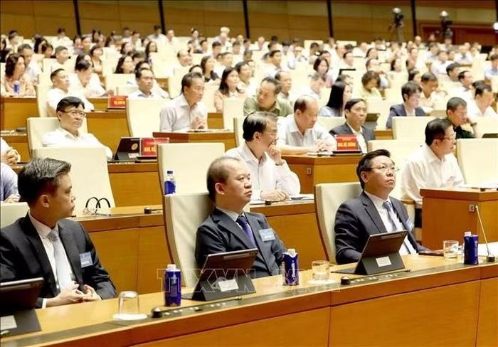Các đại biểu dự hội nghị tại điểm cầu Trung tâm - Phòng họp Diên Hồng, Nhà Quốc hội (Hà Nội). Ảnh: Phương Hoa/TTXVN