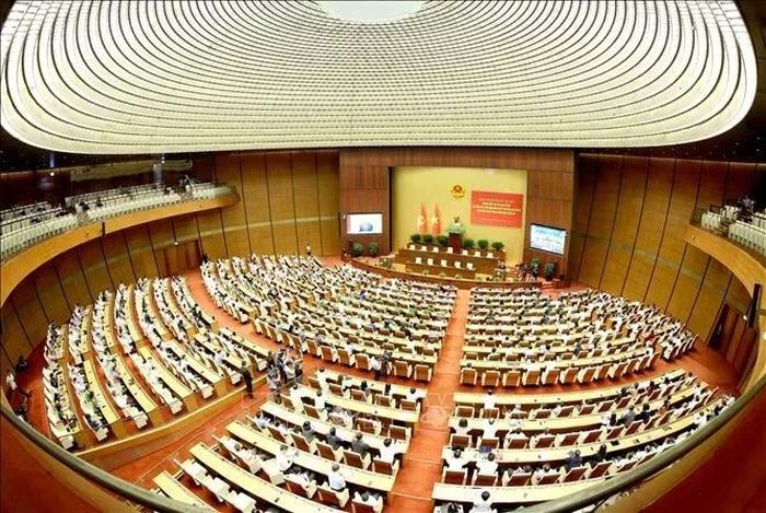 Toàn cảnh hội nghị tại điểm cầu Trung tâm - Phòng họp Diên Hồng, Nhà Quốc hội, Hà Nội. Ảnh: Phương Hoa/TTXVN.