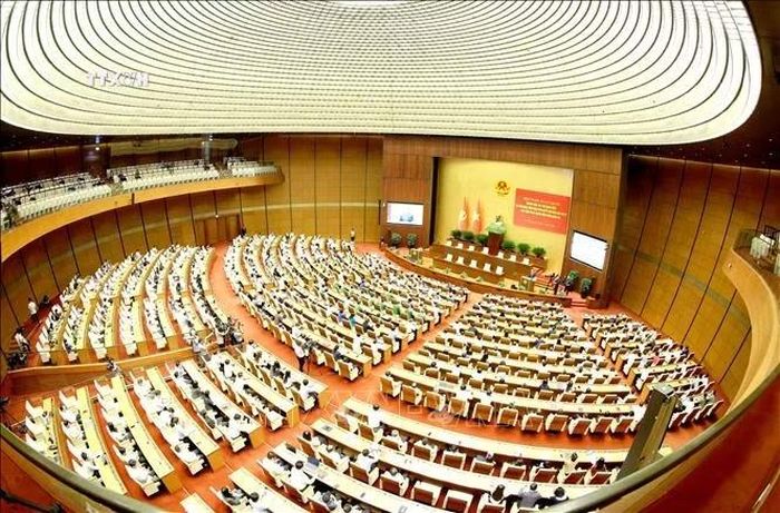 Toàn cảnh hội nghị tại điểm cầu Trung tâm - Phòng họp Diên Hồng, Nhà Quốc hội, Hà Nội. Ảnh: Phương Hoa/TTXVN