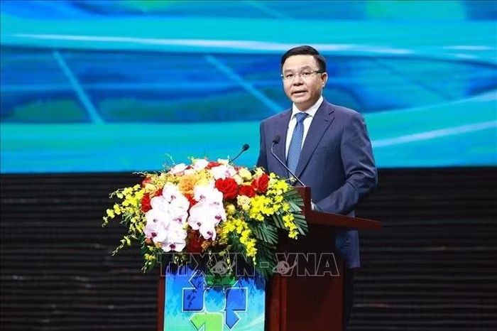 Bộ trưởng Bộ Công Thương Lê Mạnh Hùng phát biểu. Ảnh: Dương Giang/TTXVN