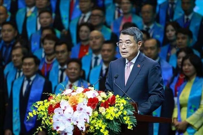 Thủ tướng Lê Minh Hưng phát biểu tại Lễ công bố sản phẩm đạt Thương hiệu quốc gia Việt Nam lần thứ 10 - năm 2026. Ảnh: Dương Giang/TTXVN