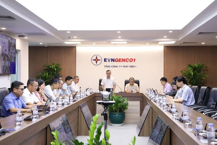 Lãnh đạo EVN chủ trì buổi làm việc. Ảnh: Đỗ Huyền/Bnews/Vnanet.vn