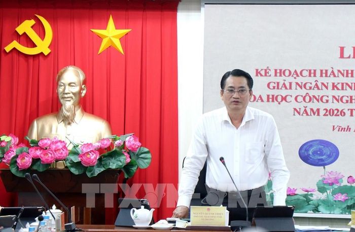Phó Chủ tịch UBND tỉnh Vĩnh Long Nguyễn Quỳnh Thiện phát biểu tại chương trình. Ảnh: Lê Thúy Hằng – TTXVN 2026 trên địa bàn tỉnh. Ảnh: Lê Thúy Hằng – TTXVN 
