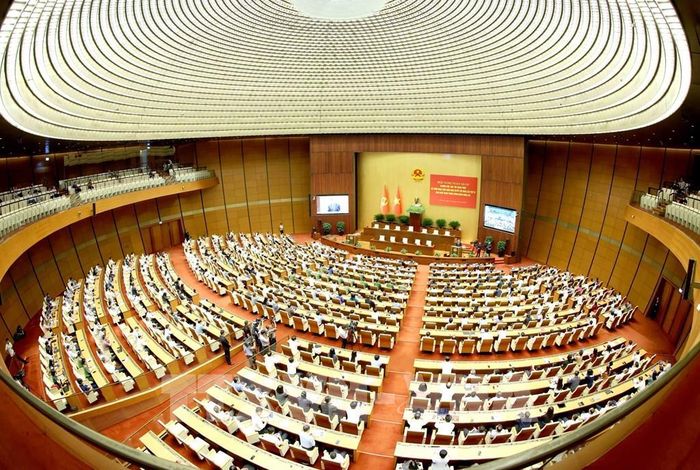 Toàn cảnh hội nghị tại điểm cầu Trung tâm - Phòng họp Diên Hồng, Nhà Quốc hội, Hà Nội. Ảnh: Phương Hoa - TTXVN