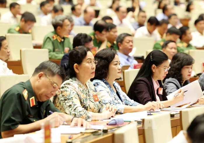 Các đại biểu dự hội nghị tại điểm cầu Trung tâm - Phòng họp Diên Hồng, Nhà Quốc hội (Hà Nội). Ảnh: Phương Hoa – TTXVN