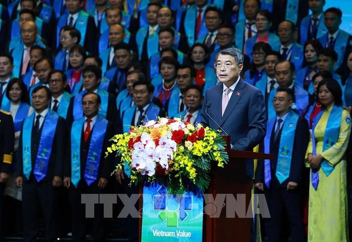 Thủ tướng Lê Minh Hưng phát biểu tại Lễ công bố sản phẩm đạt Thương hiệu quốc gia Việt Nam lần thứ 10 - năm 2026. Ảnh: Dương Giang – TTXVN