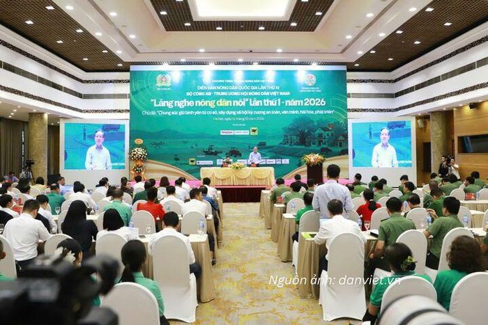 Toàn cảnh Diễn đàn Nông dân quốc gia lần thứ XI: “Bộ Công an – Trung ương Hội Nông dân Việt Nam lắng nghe nông dân nói lần thứ I, năm 2026”. 