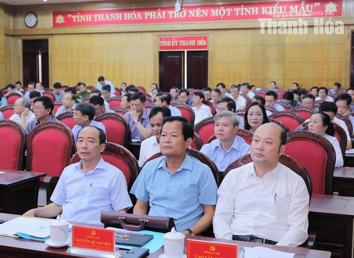 Đại biểu dự tại điểm cầu Tỉnh ủy Thanh Hóa.