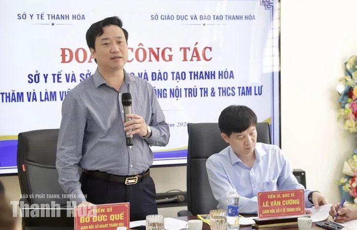 Giám đốc Sở Giáo dục và Đào tạo Đỗ Đức Quế, phát biểu tại buổi làm việc.