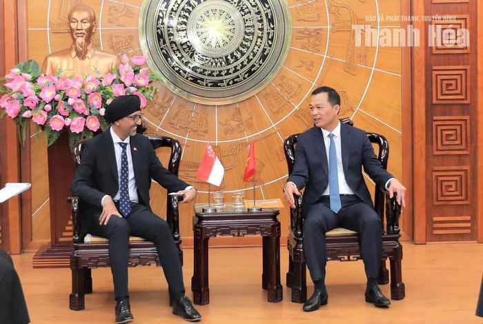 Chủ tịch UBND tỉnh Tô Anh Dũng tiếp xã giao ngài Rajpal Singh, Đại sứ Đặc mệnh toàn quyền Singapore tại Việt Nam.
