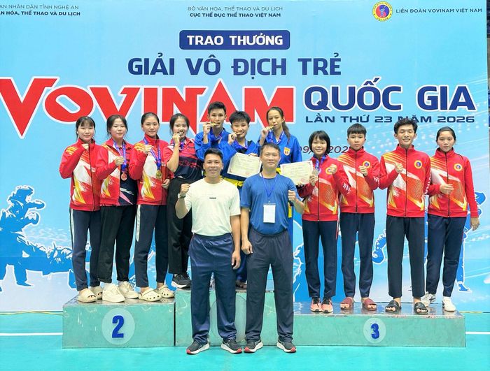 Đội tuyển vovinam Đà Nẵng giành 8 huy chương tại Giải vovinam vô địch trẻ quốc gia năm 2026. Ảnh: NVCC