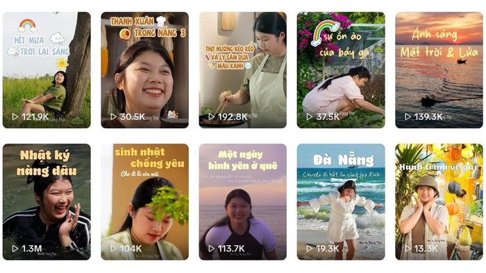 Những video giàu cảm xúc của Trang Thơ nhận được sự yêu thích của đông đảo người xem. Ảnh do nhân vật cung cấp 