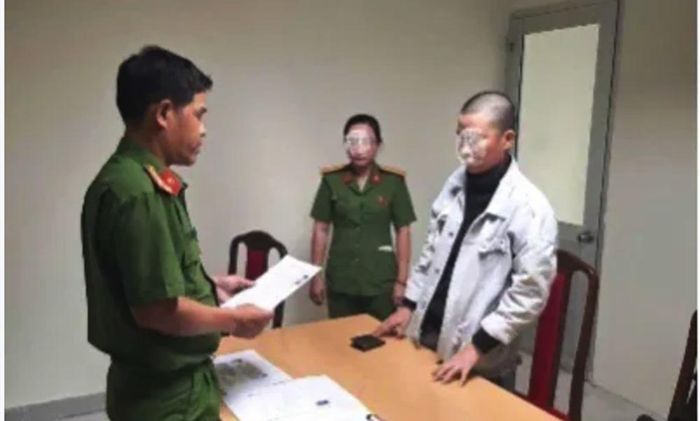 Đối tượng tại cơ quan Công an. Ảnh Công an Đồng Tháp