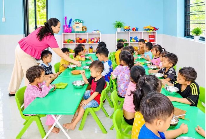 Học sinh bán trú tại Trường Mầm non Sơn Ca (xã Chư Prông) chủ yếu là người dân tộc thiểu số. Ảnh: T.D 