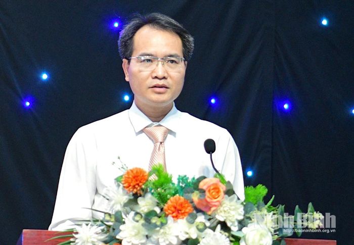 Đồng chí Nguyễn Toàn Thắng, Phó Giám đốc Sở Khoa học và Công nghệ phát biểu tại hội nghị. Ảnh: Trường Giang