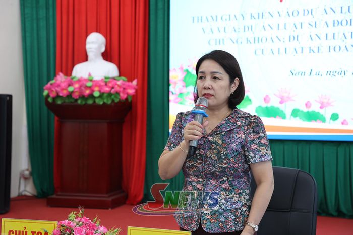 Lãnh đạo Liên hiệp các Hội Khoa học và Kỹ thuật tỉnh phát biểu tại hội nghị.