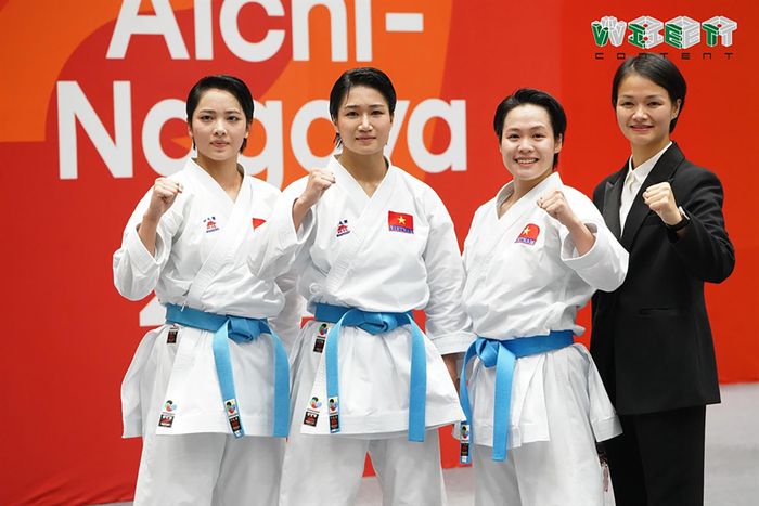 Bộ ba Nguyễn Ngọc Trâm, Bùi Ngọc Nhi và Hoàng Thị Thu Uyên mang về Huy chương Vàng kata đồng đội nữ môn karate tại ASIAD 20.