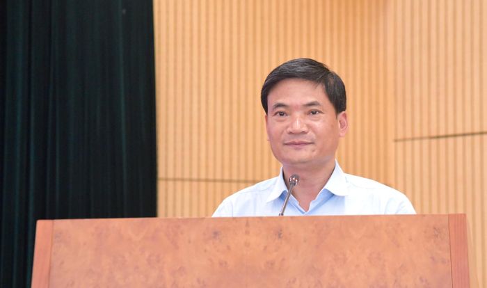 Ông Lâm Văn Hoàng, Chánh văn phòng Bộ Xây dựng phát biểu khai mạc hội thi.