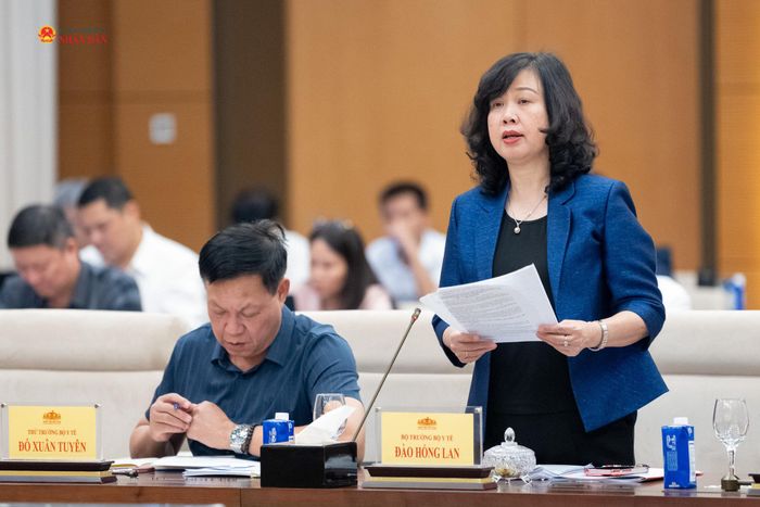 Bộ trưởng Bộ Y tế Đào Hồng Lan phát biểu. Ảnh: Hồ Long