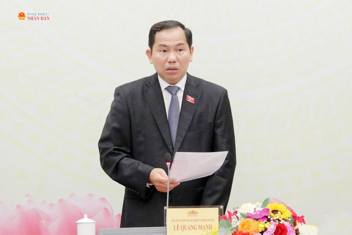Tổng Thư ký Quốc hội, Chủ nhiệm Văn phòng Quốc hội Lê Quang Mạnh phát biểu tại họp báo về Kỳ họp thứ Hai, Quốc hội khóa XVI