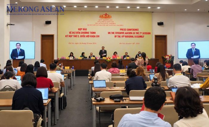 Họp báo về dự kiến chương trình kỳ họp thứ hai, Quốc hội khoá XVI. Ảnh: Đinh Nhung/Mekong ASEAN