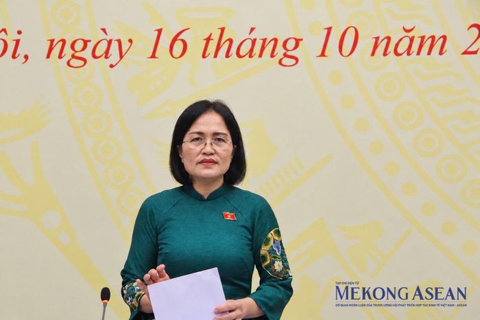 Bà Trần Thị Kim Nhung thông tin về định hướng công tác lập pháp. Ảnh: Đinh Nhung/Mekong ASEAN