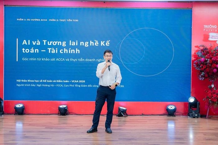 Ông Ngô Hoàng Hà, hội viên cao cấp ACCA, cựu Phó Tổng Giám đốc Công ty chứng khoán TCBS khẳng định công nghệ và AI đang mở ra cơ hội nâng cao hiệu quả hoạt động kế - kiểm