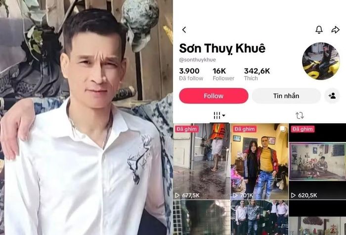 TikToker “Sơn Thuỵ Khuê” (@sonthuykhue) có hàng chục nghìn người theo dõi.