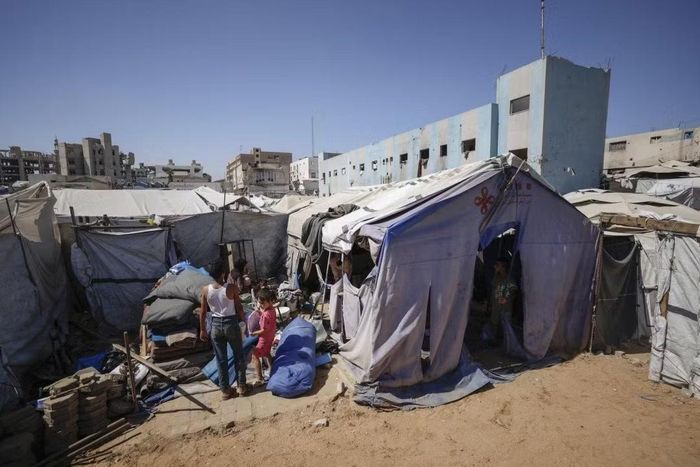 Các khu lều trại tạm bợ của người Palestine ở dải Gaza. Ảnh: GettyImages