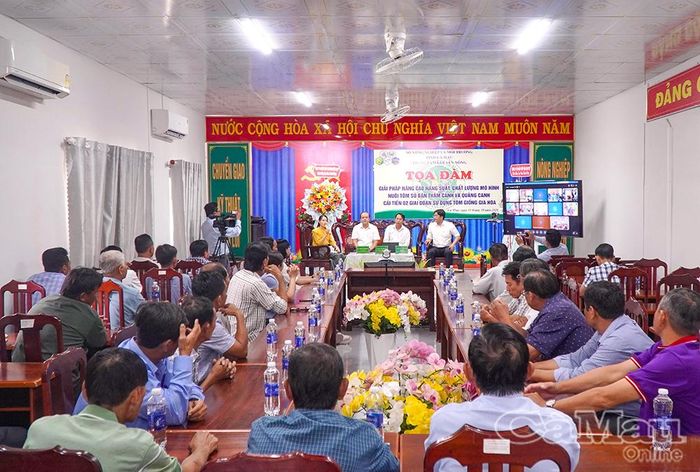  Buổi toạ đàm có sự tham dự của 30 nông dân đang nuôi tôm theo mô hình bán thâm canh và quảng canh cải tiến.