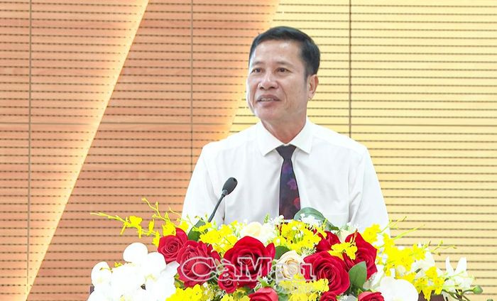 Đồng chí Trần Hữu Phước, Uỷ viên Ban Thường vụ Tỉnh uỷ, Trưởng Ban Nội chính Tỉnh uỷ Cà Mau, phát biểu tại hội nghị tổng kết công tác thi đua, khen thưởng năm 2026, Cụm thi đua số VI – TAND .